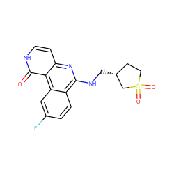 O=c1[nH]ccc2nc(NC[C@@H]3CCS(=O)(=O)C3)c3ccc(F)cc3c12 ZINC000064549779