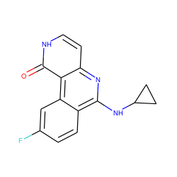 O=c1[nH]ccc2nc(NC3CC3)c3ccc(F)cc3c12 ZINC000103239740