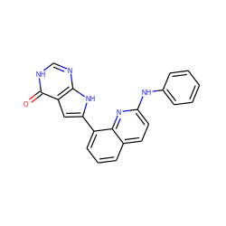 O=c1[nH]cnc2[nH]c(-c3cccc4ccc(Nc5ccccc5)nc34)cc12 ZINC000222224096