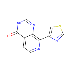 O=c1[nH]cnc2c(-c3cscn3)nccc12 ZINC000263620826