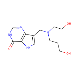 O=c1[nH]cnc2c(CN(CCO)CCCO)c[nH]c12 ZINC000040981177