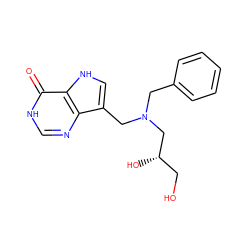 O=c1[nH]cnc2c(CN(Cc3ccccc3)C[C@@H](O)CO)c[nH]c12 ZINC000116116021