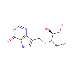 O=c1[nH]cnc2c(CN[C@@H](CO)[C@@H](O)CO)c[nH]c12 ZINC000042891451