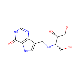 O=c1[nH]cnc2c(CN[C@@H](CO)[C@H](O)CO)c[nH]c12 ZINC000040422365