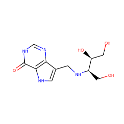 O=c1[nH]cnc2c(CN[C@H](CO)[C@@H](O)CO)c[nH]c12 ZINC000042891349