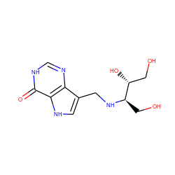 O=c1[nH]cnc2c(CN[C@H](CO)[C@H](O)CO)c[nH]c12 ZINC000096900972