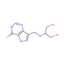 O=c1[nH]cnc2c(CNC(CO)CO)c[nH]c12 ZINC000040835314