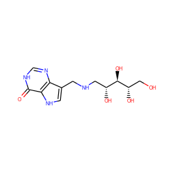 O=c1[nH]cnc2c(CNC[C@@H](O)[C@@H](O)[C@@H](O)CO)c[nH]c12 ZINC000040981307