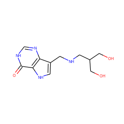 O=c1[nH]cnc2c(CNCC(CO)CO)c[nH]c12 ZINC000040949808