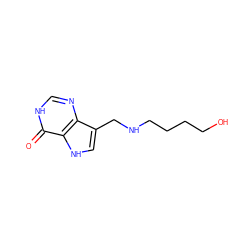 O=c1[nH]cnc2c(CNCCCCO)c[nH]c12 ZINC000040833698