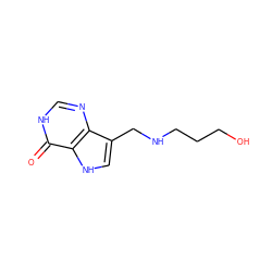 O=c1[nH]cnc2c(CNCCCO)c[nH]c12 ZINC000040421314