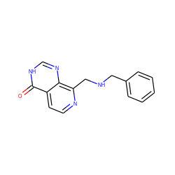 O=c1[nH]cnc2c(CNCc3ccccc3)nccc12 ZINC000263621275