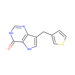 O=c1[nH]cnc2c(Cc3ccsc3)c[nH]c12 ZINC000100738906