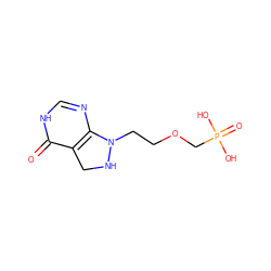 O=c1[nH]cnc2c1CNN2CCOCP(=O)(O)O ZINC000043021435