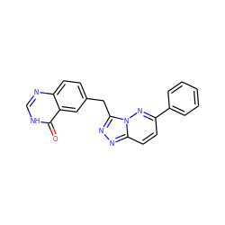 O=c1[nH]cnc2ccc(Cc3nnc4ccc(-c5ccccc5)nn34)cc12 ZINC000139674769