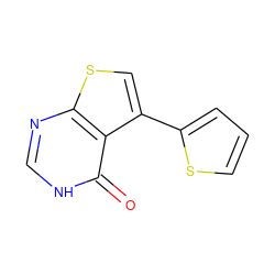 O=c1[nH]cnc2scc(-c3cccs3)c12 ZINC000018125083