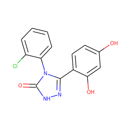 O=c1[nH]nc(-c2ccc(O)cc2O)n1-c1ccccc1Cl ZINC001772590186