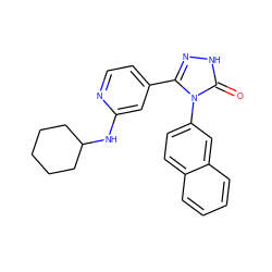 O=c1[nH]nc(-c2ccnc(NC3CCCCC3)c2)n1-c1ccc2ccccc2c1 ZINC000066251999