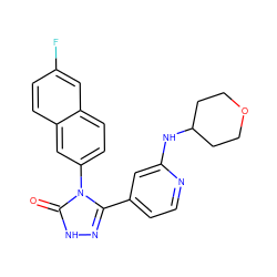 O=c1[nH]nc(-c2ccnc(NC3CCOCC3)c2)n1-c1ccc2cc(F)ccc2c1 ZINC000066058789