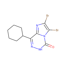 O=c1[nH]nc(C2CCCCC2)c2nc(Br)c(Br)n12 ZINC000028013753