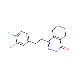 O=c1[nH]nc(CCc2ccc(F)c(Br)c2)c2c1CCCC2 ZINC000167716416