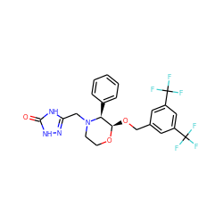 O=c1[nH]nc(CN2CCO[C@H](OCc3cc(C(F)(F)F)cc(C(F)(F)F)c3)[C@@H]2c2ccccc2)[nH]1 ZINC000029473675