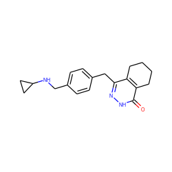 O=c1[nH]nc(Cc2ccc(CNC3CC3)cc2)c2c1CCCC2 ZINC000168187482