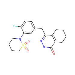 O=c1[nH]nc(Cc2ccc(F)c(N3CCCCS3(=O)=O)c2)c2c1CCCC2 ZINC000139791220