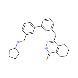 O=c1[nH]nc(Cc2cccc(-c3cccc(CNC4CCCC4)c3)c2)c2c1CCCC2 ZINC000167180877