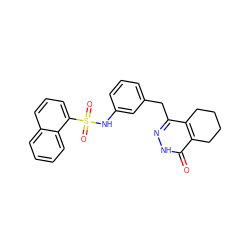 O=c1[nH]nc(Cc2cccc(NS(=O)(=O)c3cccc4ccccc34)c2)c2c1CCCC2 ZINC000167724442