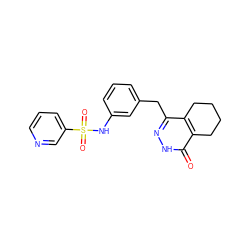 O=c1[nH]nc(Cc2cccc(NS(=O)(=O)c3cccnc3)c2)c2c1CCCC2 ZINC000167918717