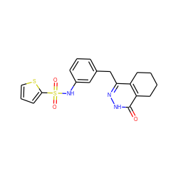 O=c1[nH]nc(Cc2cccc(NS(=O)(=O)c3cccs3)c2)c2c1CCCC2 ZINC000167720247