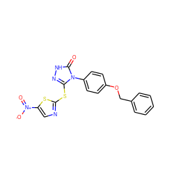 O=c1[nH]nc(Sc2ncc([N+](=O)[O-])s2)n1-c1ccc(OCc2ccccc2)cc1 ZINC000012370056