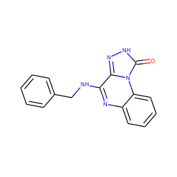 O=c1[nH]nc2c(NCc3ccccc3)nc3ccccc3n12 ZINC000028638235