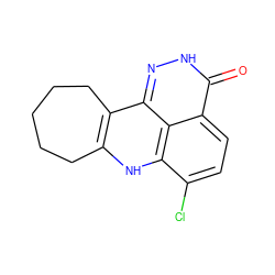 O=c1[nH]nc2c3c([nH]c4c(Cl)ccc1c24)CCCCC3 ZINC000150097688