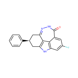 O=c1[nH]nc2c3c([nH]c4cc(F)cc1c43)C[C@@H](c1ccccc1)C2 ZINC000150188289