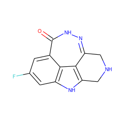 O=c1[nH]nc2c3c([nH]c4cc(F)cc1c43)CNC2 ZINC000146723379