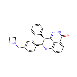 O=c1[nH]nc2c3c(cccc13)N[C@@H](c1ccc(CN3CCC3)cc1)[C@H]2c1ccccc1 ZINC000118766925