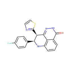 O=c1[nH]nc2c3c(cccc13)N[C@@H](c1ccc(F)cc1)[C@H]2c1nccs1 ZINC000117870816