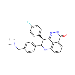 O=c1[nH]nc2c3c(cccc13)N[C@H](c1ccc(CN3CCC3)cc1)[C@H]2c1ccc(F)cc1 ZINC000117873072