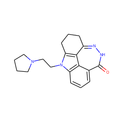 O=c1[nH]nc2c3c(n(CCN4CCCC4)c4cccc1c34)CCC2 ZINC000150195729