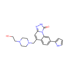 O=c1[nH]nc2cc(CN3CCN(CCO)CC3)c3ccc(-c4ccc[nH]4)cc3n12 ZINC000084602835