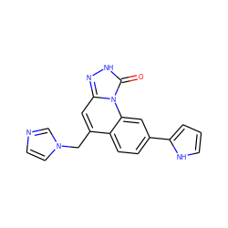 O=c1[nH]nc2cc(Cn3ccnc3)c3ccc(-c4ccc[nH]4)cc3n12 ZINC000084588040