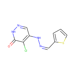 O=c1[nH]ncc(N/N=C\c2cccs2)c1Cl ZINC000013285288