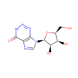 O=c1[nH]nnc2c1ncn2[C@H]1O[C@@H](CO)[C@@H](O)[C@H]1O ZINC000005647629