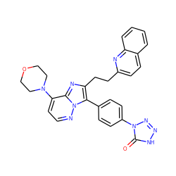 O=c1[nH]nnn1-c1ccc(-c2c(CCc3ccc4ccccc4n3)nc3c(N4CCOCC4)ccnn23)cc1 ZINC001772631301