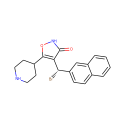 O=c1[nH]oc(C2CCNCC2)c1[C@@H](Br)c1ccc2ccccc2c1 ZINC000028636778