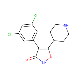 O=c1[nH]oc(C2CCNCC2)c1-c1cc(Cl)cc(Cl)c1 ZINC000036088326