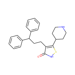 O=c1[nH]sc(C2CCNCC2)c1CCC(c1ccccc1)c1ccccc1 ZINC000013681984