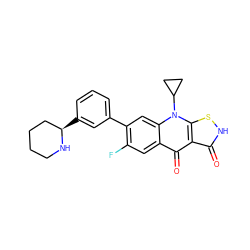 O=c1[nH]sc2c1c(=O)c1cc(F)c(-c3cccc([C@@H]4CCCCN4)c3)cc1n2C1CC1 ZINC000028571420